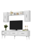 DEMONTE DECOR VANNESSA 180 CM  TV ÜNİTESİ TAKIMI BEYAZ-GÜMÜŞ - 5
