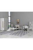 DEMONTE DECOR Norra Çocuk Genç Odası Takımı  (H-G-C-L-P-R) Beyaz-Altın - 2