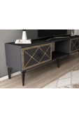 DEMONTE DECOR HELLEN TV ÜNİTESİ TAKIMI ANTRASİT- (CEVİZ DESEN) - 4