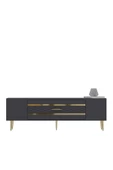 DEMONTE DECOR DEKOLP2DD TV SEHPASI ANTRASİT-ALTIN - 3