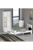 DEMONTE DECOR Norra Çocuk Genç Odası Takımı (B-H-L) Beyaz-Altın - 8