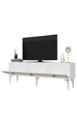 DEMONTE DECOR NOVVA 180 CM TV SEHPASI (ALT MODÜL) BEYAZ-ALTIN - 7