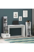 DEMONTE DECOR 5 Raflı, Çekmeceli Ve Duvar Raflı Asimo Pt Çalışma Masası Antrasit-beyaz - 3