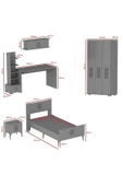 DEMONTE DECOR Assimo Çocuk Genç Odası Takımı (P-R-L-C-G) Beyaz-beyaz - 7