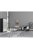 DEMONTE DECOR Norra Çocuk Genç Odası Takımı (G-C-L-P-R) Antrasit-Beyaz-Altın - 1