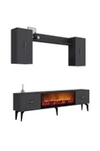 DEMONTE DECOR Sinta 180 Cm Şömineli (B) Tv Ünitesi Takımı Antrasit-antrasit - 4