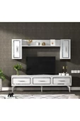 DEMONTE DECOR VANNESSA 180 CM  TV ÜNİTESİ TAKIMI BEYAZ-GÜMÜŞ - 2