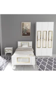 DEMONTE DECOR Norra Çocuk Genç Odası Takımı (C-L-G) Beyaz-altın - 1