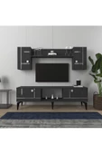 DEMONTE DECOR MADERA TV ÜNİTESİ,KONSOL ve ORTA SEHPA 3'LÜ SALON TAKIMI ANTRASİT-GÜMÜŞ - 3