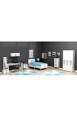 DEMONTE DECOR Asimo Çocuk Genç Odası Takımı (P-T-G-L-H-C) Beyaz-beyaz - 1