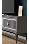 DEMONTE DECOR NİLL ŞÖMİNELİ TV ÜNİTESİ TAKIMI ANTRASİT GÜMÜŞ - 5