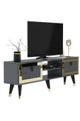 DEMONTE DECOR LİİDYA TV SEHPASI (ALT MODÜL) ANTRASİT-ALTIN - 4