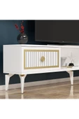 DEMONTE DECOR NİLL TV ÜNİTESİ TAKIMI BEYAZ-ALTIN - 4