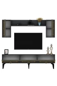 DEMONTE DECOR Karya 180 Cm Tv Ünitesi Antrasit Altın - 6