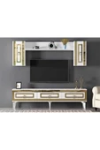 DEMONTE DECOR Karya 180 Cm Tv Ünitesi Beyaz Altın - 1
