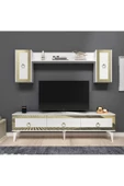 DEMONTE DECOR Ponny 180 Cm Tv Ünitesi Beyaz Altın - 1