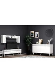 DEMONTE DECOR Deffne 180 Cm Tv Ünitesi Ve Konsol 2'li Salon Takımı Beyaz-gümüş - 7