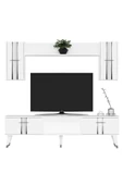 DEMONTE DECOR ASSEL TV ÜNİTESİ TAKIMI BEYAZ-GÜMÜŞ - 3