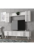 DEMONTE DECOR ASSEL TV ÜNİTESİ TAKIMI BEYAZ-GÜMÜŞ - 1