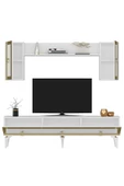 DEMONTE DECOR Ponny 180 Cm Tv Ünitesi Beyaz Altın - 6