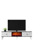DEMONTE DECOR VARNA TV SEHPASI ŞÖMİNELİ (ALT MODÜL )ANTRASİT-BEYAZ - 3