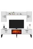 DEMONTE DECOR ASİMO TV ÜNİTESİ ŞÖMİNELİ TAKIM BEYAZ - 2