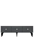 DEMONTE DECOR NORRA 180 CM TV SEHPASI (ALT MODÜL) ANTRASİT-GÜMÜŞ - 5