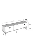 DEMONTE DECOR NORRA 180 CM TV SEHPASI (ALT MODÜL) ANTRASİT-GÜMÜŞ - 7