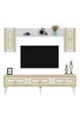 DEMONTE DECOR Karya 180 Cm Tv Ünitesi Beyaz Altın - 4