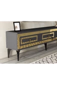 DEMONTE DECOR Karya 180 Cm Tv Ünitesi Antrasit Altın - 3