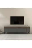 DEMONTE DECOR ASUDE TV SEHPASI,KONSOL ve ORTA SEHPA 3'LÜ SALON TAKIMI ANTRASİT-CEVİZ - 5