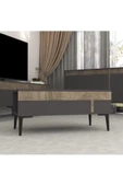 DEMONTE DECOR ASUDE TV SEHPASI,KONSOL ve ORTA SEHPA 3'LÜ SALON TAKIMI ANTRASİT-CEVİZ - 4