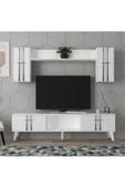 DEMONTE DECOR ASSEL TV ÜNİTESİ TAKIMI BEYAZ-GÜMÜŞ - 2
