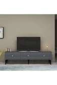 DEMONTE DECOR NORRA 180 CM TV SEHPASI (ALT MODÜL) ANTRASİT-GÜMÜŞ - 1