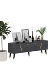 DEMONTE DECOR 2 Raflı, Kapaklı 150 Cm Moda Tv Ünitesi Antrasit-altın - 3