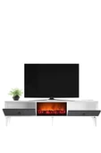 DEMONTE DECOR VARNA TV SEHPASI ŞÖMİNELİ (ALT MODÜL ) BEYAZ ANTRASİT - 2