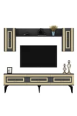 DEMONTE DECOR Karya 180 Cm Tv Ünitesi Antrasit Altın - 4