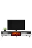 DEMONTE DECOR VARNA TV SEHPASI ŞÖMİNELİ (ALT MODÜL )ANTRASİT-BEYAZ - 2