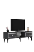 DEMONTE DECOR 2 Kapaklı, Raflı Herry Tv Sehpası Alt Modül Antrasit-gümüş - 4