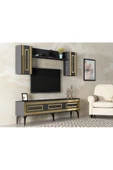DEMONTE DECOR Karya 180 Cm Tv Ünitesi Antrasit Altın - 2