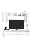 DEMONTE DECOR Deffne 180 Cm Tv Ünitesi Ve Konsol 2'li Salon Takımı Beyaz-gümüş - 5