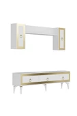 DEMONTE DECOR Ponny 180 Cm Tv Ünitesi Beyaz Altın - 7