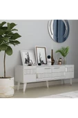 DEMONTE DECOR 2 Raflı, Kapaklı 150 Cm Moda Tv Ünitesi Beyaz-gümüş - 1