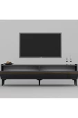 DEMONTE DECOR ASUDE TV SEHPASI,KONSOL ve ORTA SEHPA 3'LÜ SALON TAKIMI ANTRASİT-CEVİZ - 6
