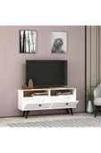 DEMONTE DECOR Denver Mini Tv Standı Safir meşe Beyaz - 2