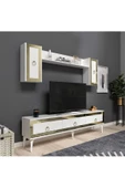 DEMONTE DECOR Ponny 180 Cm Tv Ünitesi Beyaz Altın - 2