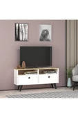 DEMONTE DECOR Denver Mini Tv Standı Safir meşe Beyaz - 1