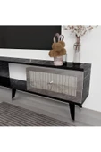 DEMONTE DECOR PİRAMİİT 20 CM SEHPA,TV ÜNİTESİ MOBİLYA AYAĞI ( 5 ADET) SİYAH-GÜMÜŞ - 1