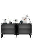 DEMONTE DECOR VANNESSA LAZER DESENLİ PLEKSİLİ KONSOL ANTRASİT-GÜMÜŞ - 7