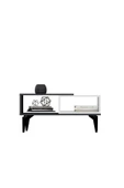 DEMONTE DECOR FLY ORTA SEHPA ANTRASİT-BEYAZ - 6